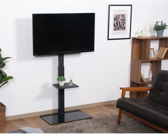 お試し用。 不二貿易 ガラスTVスタンド ブラック 85982が9,439円 通販【ココデカウ