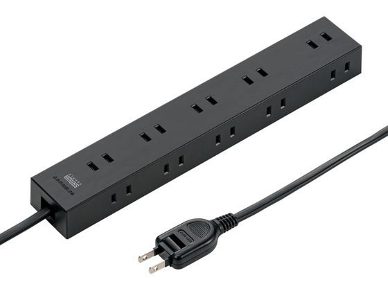 サンワサプライ 電源タップ 2P・10個口・2m・ブラック TAP-2210-2BK サンワサプライ 電源タップ 2P・10個口・2m・ブラック TAP-2210-2BK