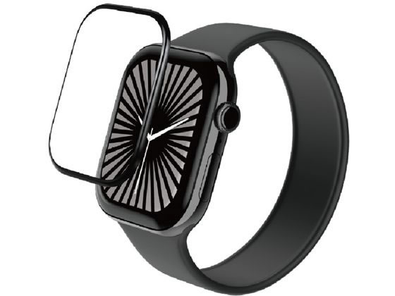 エレコム アップルウォッチ 46mm ガラスフィルム ブラック AW-24AFLGGR エレコム アップルウォッチ 46mm ガラスフィルム ブラック AW-24AFLGGR