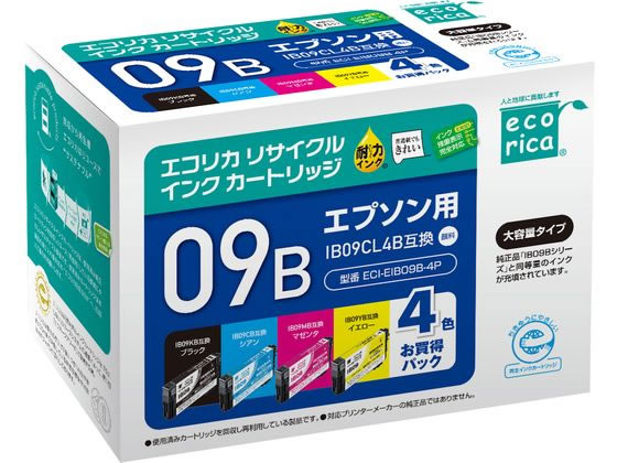 エコリカ リサイクルインク 4色パック ECI-EIB09B-4P