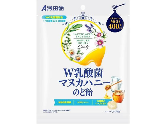 浅田飴 W乳酸菌マヌカハニーのど飴 60g 浅田飴 W乳酸菌マヌカハニーのど飴 60g