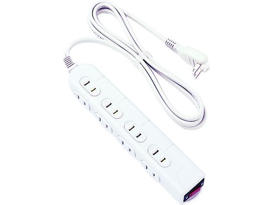 ロアス OAタップ2mシャッター付 2P8個口 ライトグレー TAP-N032-20