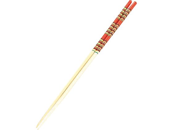 萬洋 元禄菜箸 赤 36cm 滑止無 (カブキ) 26-106A