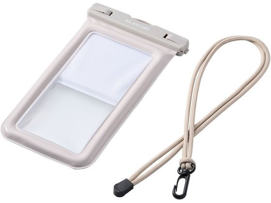 エレコム 防水スマホケース 水没防止ポーチ グレージュ P-WPSF05GB エレコム 防水スマホケース 水没防止ポーチ グレージュ P-WPSF05GB