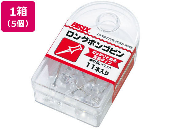 ミツヤ ロングボンゴピン 透明 11本×5 BX1-4-T