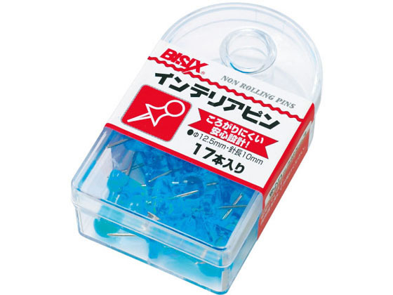ミツヤ インテリアピン 青 17本×5 BX1-5-BU