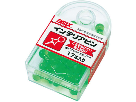 ミツヤ インテリアピン 緑 17本×5 BX1-5-GR