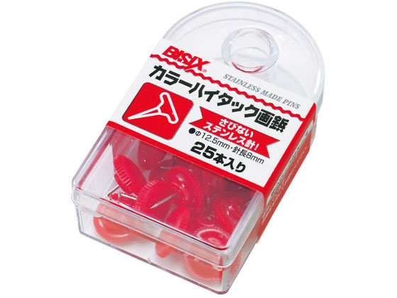 ミツヤ カラーハイタック画鋲 赤 25本×5 BX1-6-RD