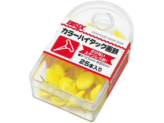 ミツヤ カラーハイタック画鋲 黄 25本×5 BX1-6-YL