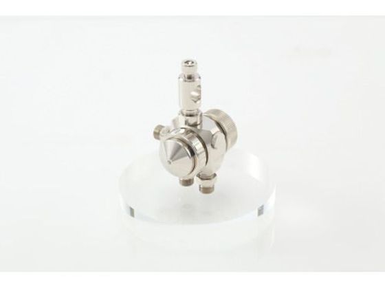 ●型番：TOF-6RB-05●ノズル径（mm）：0．5 ●取付口（エア・液体）：G1／8 ●液体噴出量（ml／min）：0〜60 ●パターン開き（mm）：50●エアホース2本使用 ●マーキング ●スポ