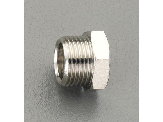 ●材質：真鍮（ニッケルメッキ）●最高使用圧力：０．８ＭＰａ●ねじ径：Ｇ（ＰＦ）１／８"●六角幅：１４ｍｍ●全長：１０．５ｍｍ●ねじ有効長：６ｍｍ●重量：約８ｇ