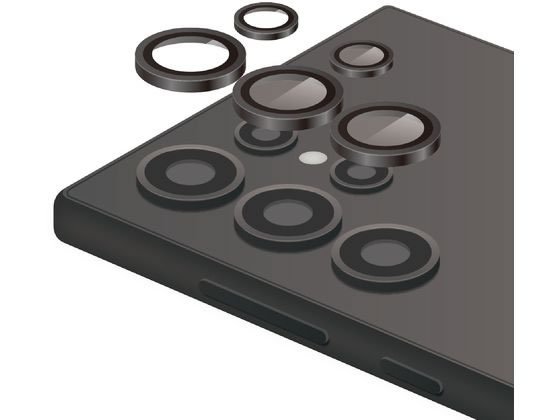 エレコム Galaxy S24 Ultra レンズカバー ガラス 黒 PM-G242FLLG エレコム Galaxy S24 Ultra レンズカバー ガラス 黒 PM-G242FLLG