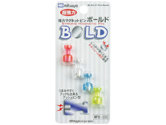 ミツヤ マグネットピン ボールド 混 4本×5 MPB-350