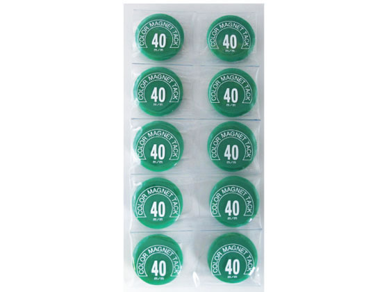 ミツヤ カラーマグネット 丸型 #40 緑 10個 MR-40-GR