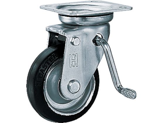 OH プレスキャスターJBタイプ中荷重用 自在(ベアリング入り)ブレーキ付 ゴム車 車輪径250mm OHJB-250 OH プレスキャスターJBタイプ中荷重用 自在(ベアリング入り)ブレーキ付 ゴム車 車輪径250mm OHJB-250