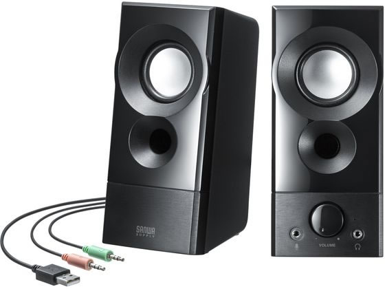 サンワサプライ USB電源スピーカー(実用最大出力6W) MM-SPL20UBK サンワサプライ USB電源スピーカー(実用最大出力6W) MM-SPL20UBK