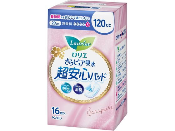 KAO ロリエ さらピュア吸水 超安心パッド 120cc 16枚 KAO ロリエ さらピュア吸水 超安心パッド 120cc 16枚