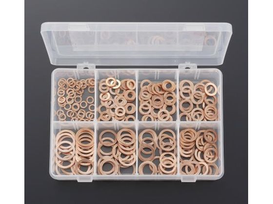 エスコ 銅パッキンセット 8サイズ 6.0-20.0mm EA949YT