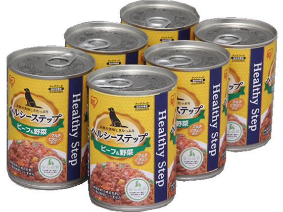 アイリスオーヤマ ヘルシーステップ ビーフ&野菜 6缶パック P-HLC-BV×6