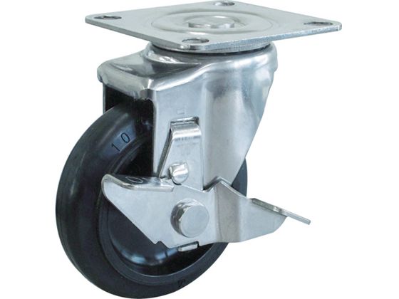 TRUSCO TYSシリーズ オールステンレス 自在 SP付 ゴム車150mm TYSB-SUS-150
