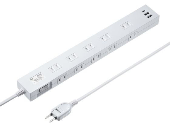 サンワサプライ 雷タップ10個口 ホワイト 1m TAP-SP2110NUC-1W サンワサプライ 雷タップ10個口 ホワイト 1m TAP-SP2110NUC-1W
