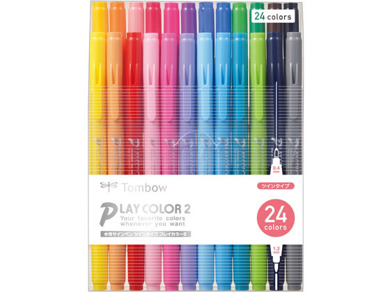 トンボ鉛筆 水性サインペン PLAY COLOR2 24色セット GCB-012