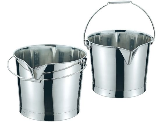 CL 18-8 口付バケツ (プレス) 20L 目盛付 共柄取手