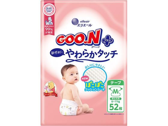 大王製紙 グーンプラス 敏感肌にやわらかタッチ Mサイズ52枚 大王製紙 グーンプラス 敏感肌にやわらかタッチ Mサイズ52枚