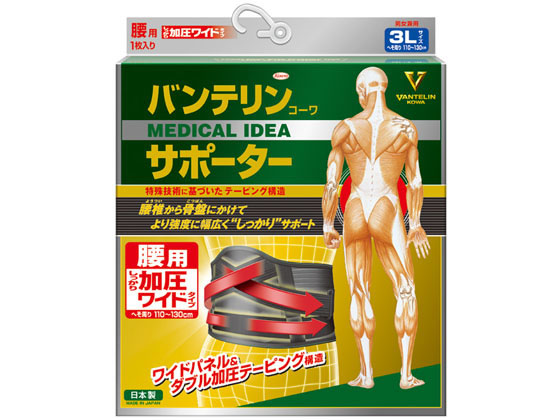 興和 バンテリンコーワサポーター 腰用 しっかり加圧ワイドタイプ 3L