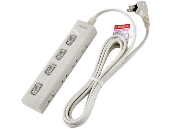 朝日電器 LEDランプスイッチ付タップ(4個口・3m)e angle select 朝日電器 LEDランプスイッチ付タップ(4個口・3m)e angle select