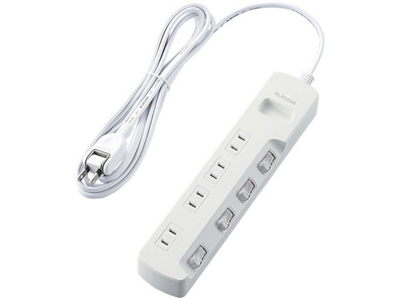 エレコム 雷ガードタップ 個別スイッチ 4個口 2.5m T-K5A-2425WH エレコム 雷ガードタップ 個別スイッチ 4個口 2.5m T-K5A-2425WH