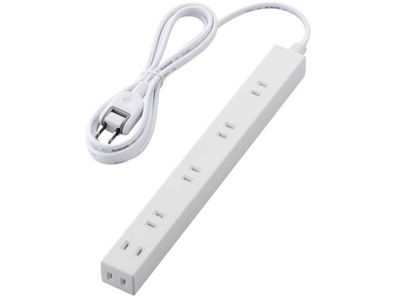 エレコム ACアダプタ用幅広タップ 雷 6口 2m 白 T-NSLK-2620WH