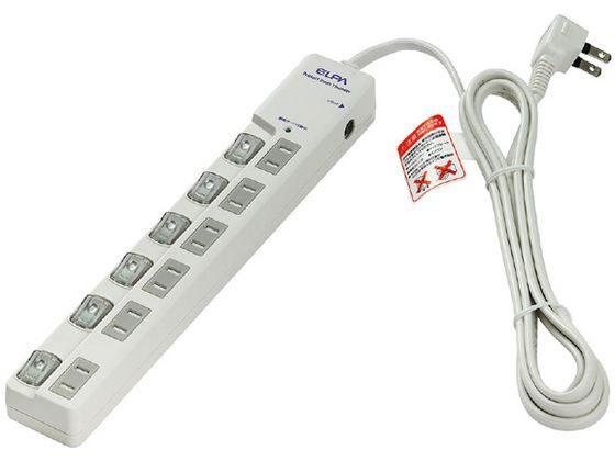 耐雷スイッチ付タップブレーカー付(6個口・2m) e angle select 耐雷スイッチ付タップブレーカー付(6個口・2m) e angle select