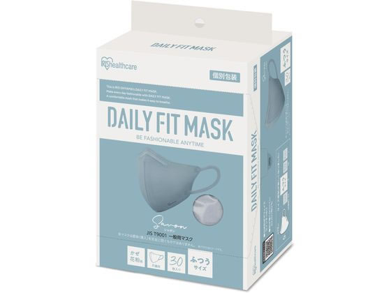 アイリス DAILYFITMASK立体 ふつう 30枚入 シャボン