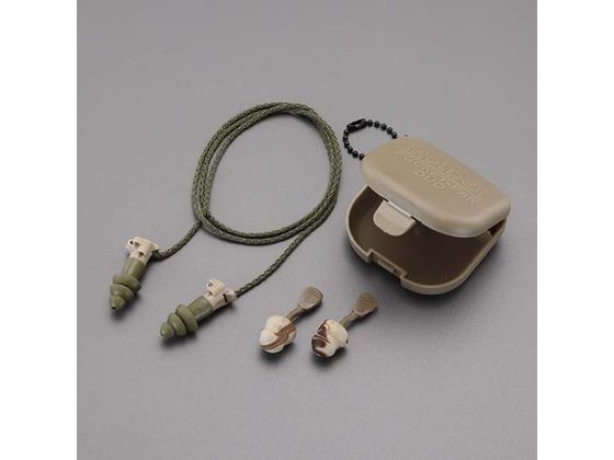 エスコ 耳栓セット バトルプラグ+クリップ付カモ使い捨て EA800VM-41