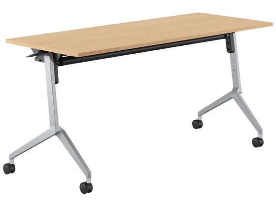 コクヨ フラップテーブル リーフライン 棚付 オーク 脚銀 W1500*D600 コクヨ フラップテーブル リーフライン 棚付 オーク 脚銀 W1500*D600