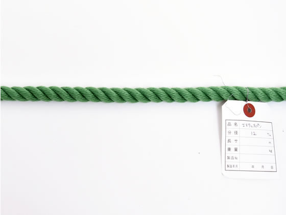 紺屋商事 カラーエステルロープ 緑 12mm 20m〈切売〉 60011622