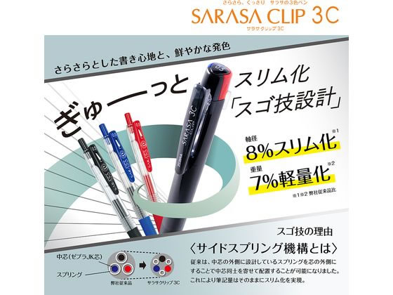 ゼブラ サラサクリップ 3C 0.5mm 透明軸 J3J5-Cが297円 ゼブラ サラサクリップ 3C 0.5mm 透明軸 J3J5-Cが297円