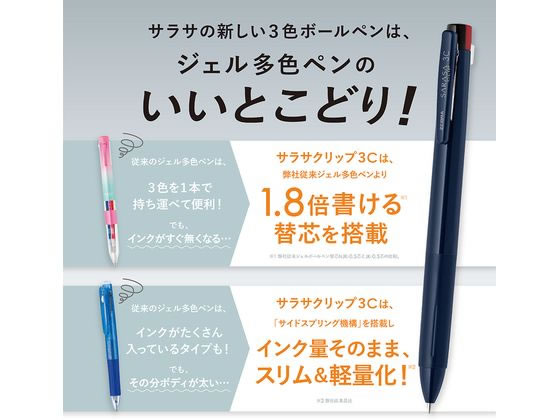 ゼブラ サラサクリップ 3C 0.5mm 透明軸 J3J5-Cが301円 通販