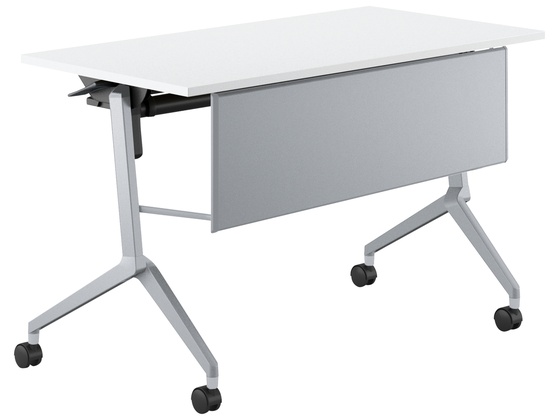 コクヨ テーブル リーフライン 棚幕板付 ホワイト脚銀 W1200*D600 コクヨ テーブル リーフライン 棚幕板付 ホワイト脚銀 W1200*D600