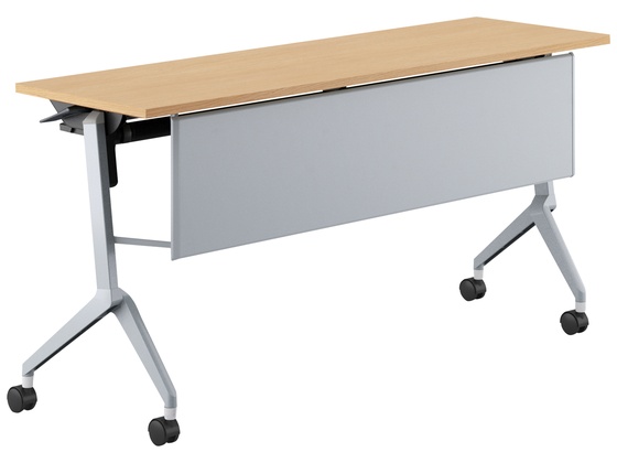 ●品番：ＦＬＦ−Ｋ１５０４ＭＰＳ−Ｓ１Ｑ１２●カラー／［天板］ナチュラルオーク［脚］フラットシルバー●外寸法／幅１５００×奥行４５０×高さ７２０ｍｍ●下肢空間寸法／幅１２８０×高さ６０２ｍｍ●棚寸法／