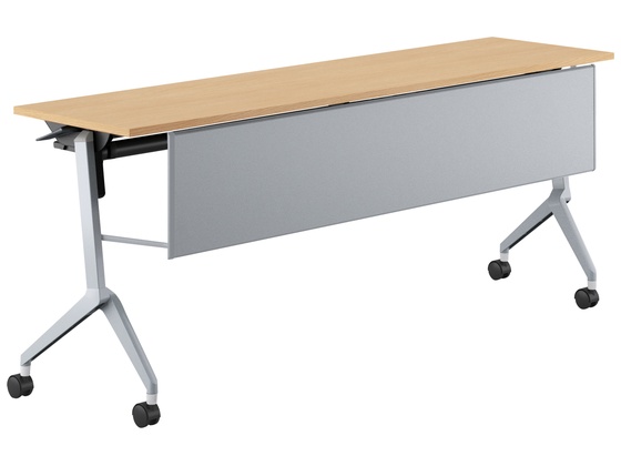 コクヨ テーブル リーフライン 棚幕板付 オーク脚銀 W1800*D450 コクヨ テーブル リーフライン 棚幕板付 オーク脚銀 W1800*D450