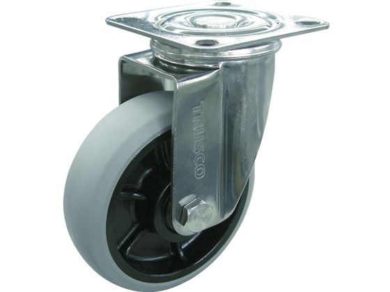 TRUSCO ナイロンホイールウレタンキャスター ステン金具 自在 Φ100 TYSGUJ-100