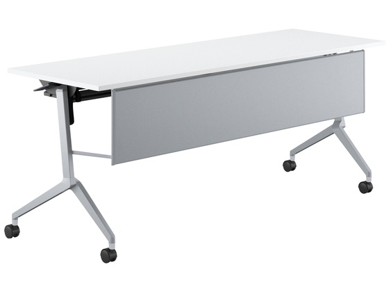 コクヨ テーブル リーフライン 棚幕板付 ホワイト脚銀 W1800*D600 コクヨ テーブル リーフライン 棚幕板付 ホワイト脚銀 W1800*D600