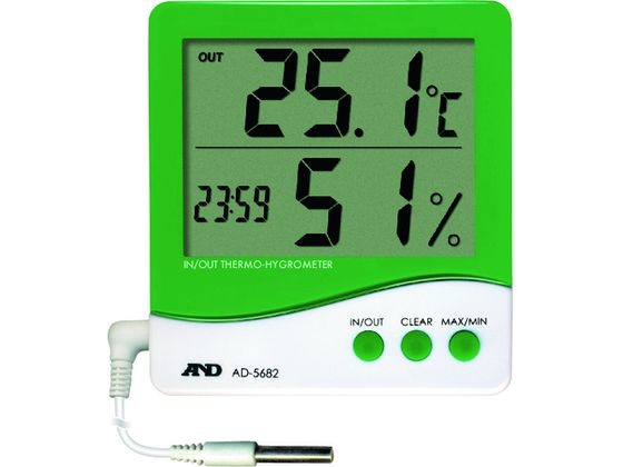 A & D 時計付き内外温度・湿度計 AD5682