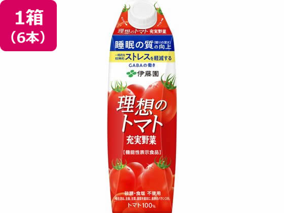 伊藤園 充実野菜理想のトマトキャップ付き 1L×6本 伊藤園 充実野菜理想のトマトキャップ付き 1L×6本