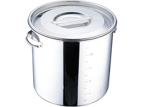 三宝産業 UK丸・深型キッチンポット 目盛付 28cm (手付)