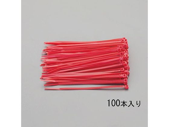 エスコ 結束バンド 赤 100本 368×4.8mm EA475C-370