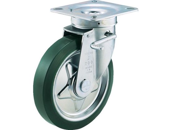 TRUSCO プレス製ウレタンキャスター 自在ダブルストッパー付 Φ100 TUJB-100