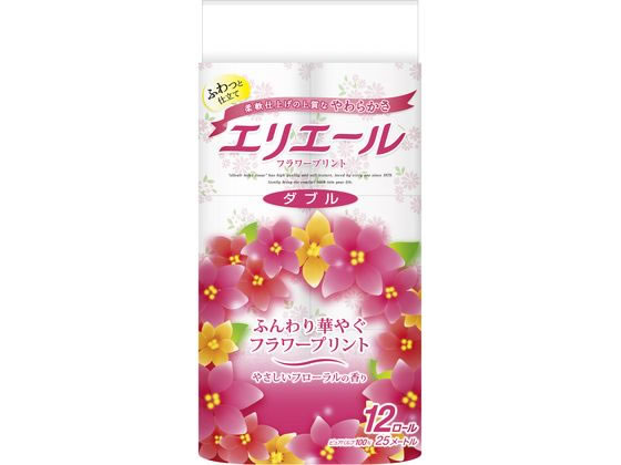 大王製紙 エリエール トイレットティシュー フラワープリントダブル 25m 12ロール